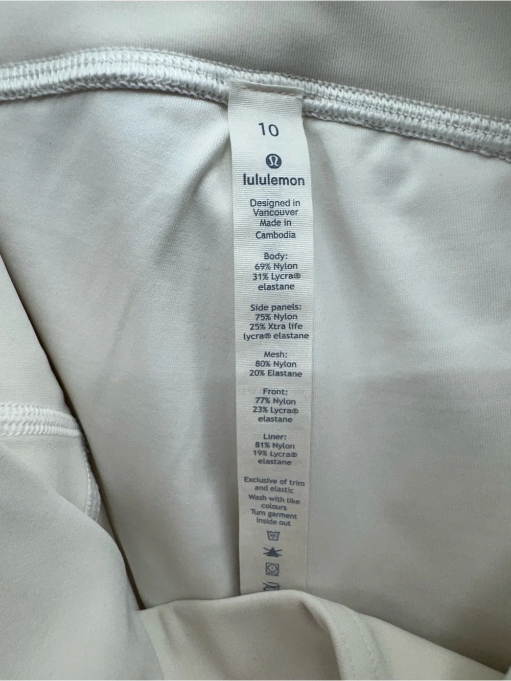 Lululemon Women’s 10 Laser Cut Capri White Rare